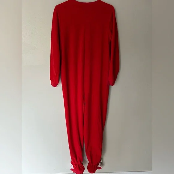 Nick & Nora Adult One Piece Pajama Jumpsuit with Santa Design Size L - Picture 2 of 7
